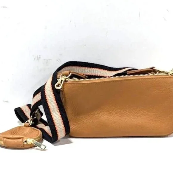 Persaman Crossbody Clutch Leather Bags (Two)With Coin Purse Med and Small